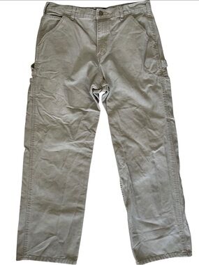 Army Navy Beige Vintage Men's Canvas Carpenter Pants Size 34x31